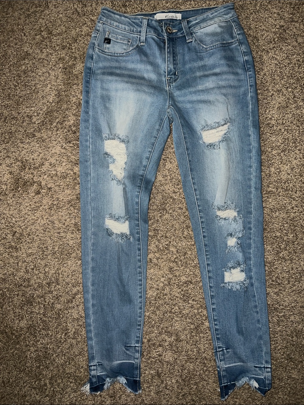 KanCan Medium Wash Distressed Skinny Jeans